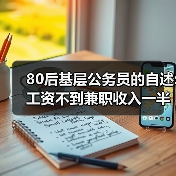 80后基层公务员的自述:工资不到兼职收入一半(图1) 80后基层公务员的自述:工资不到兼职收入一半(图1)